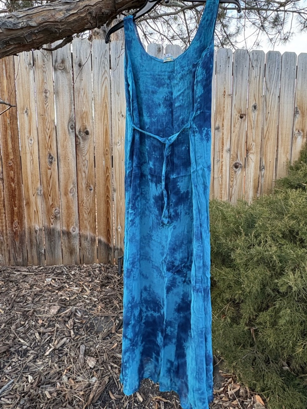 90s Blue Tie-Dye Maxi Hippie Dress Mim (French) never worn women’s size 2 / S